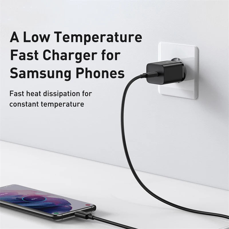 Baseus USB C Charger 25W Support Type C PD Fast Charging Portable Phone Charger For iPhone 15 14 13 Pro Max Samsung S22 Tablet