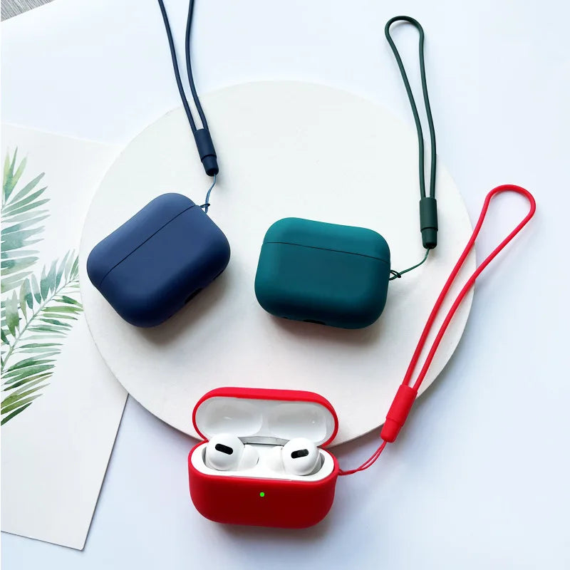 For AirPods Pro 2 2022 Earphone Case with Lanyard Anti-lost Cover [Front LED Visible]  for AirPods Pro 2 Silicone Case