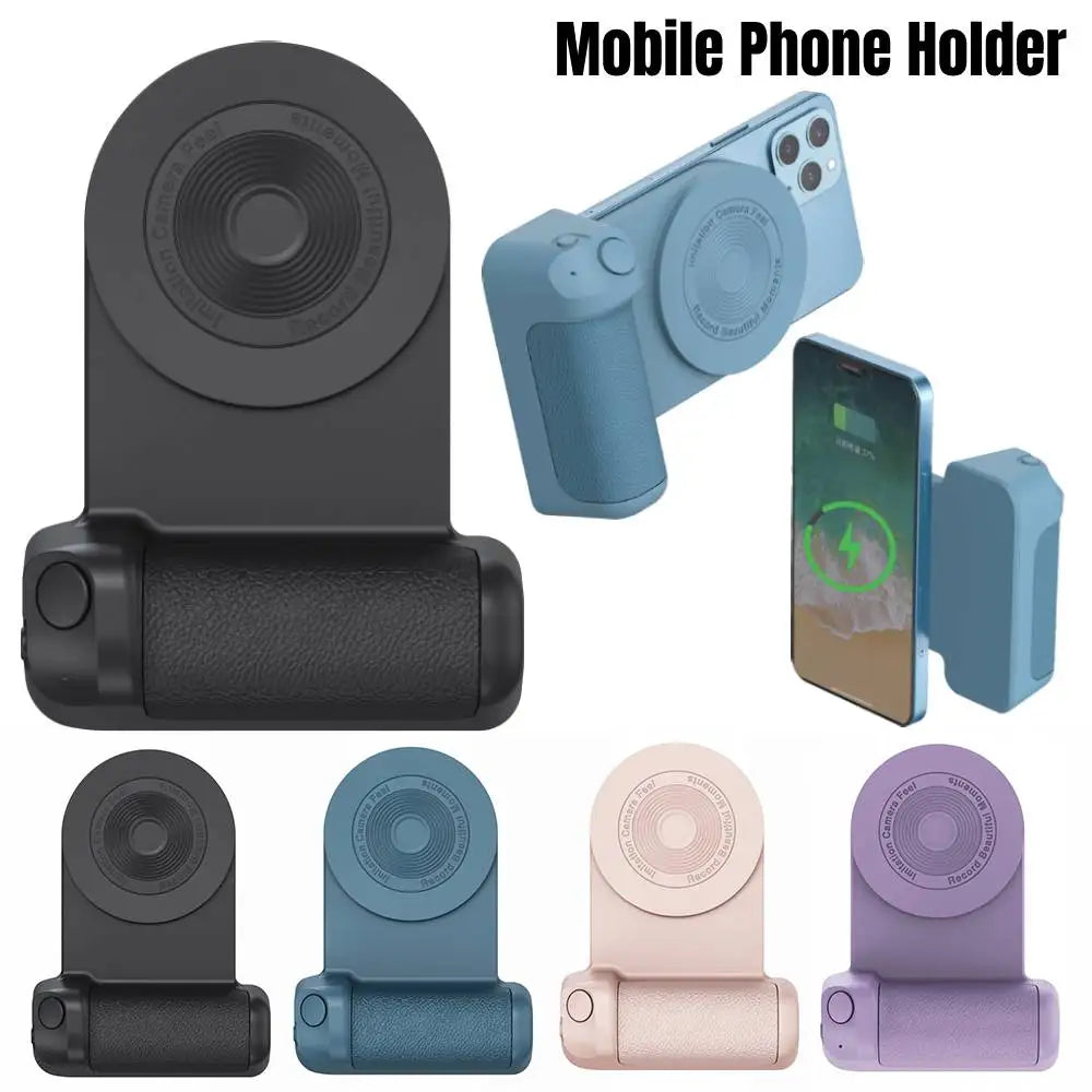 Magnetic Camera Handle Bluetooth Phone Grip Photo Bracket Anti-shake Selfie Device for Android Apple  Wireless Charging