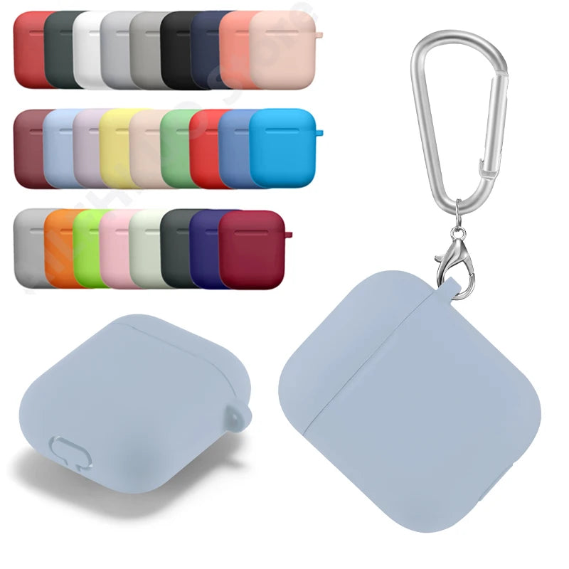 Silicone Case For apple Airpods 2 Case hook Bluetooth Case for airpod 1 2 Cover For Air Pods 1/2 Case Earphone Accessories skin